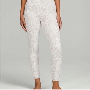 Lululemon aligns, high rise white cheetah/ camo print